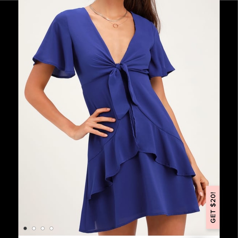Lulus Royal Blue Tie Dress